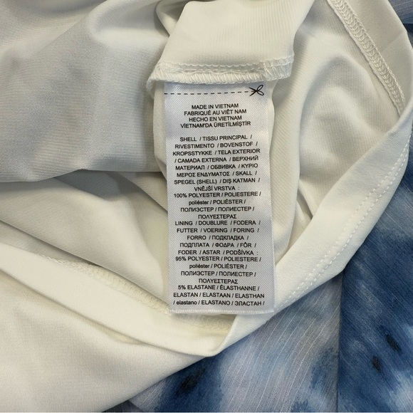 Lauren Ralph Lauren Blue Tie-Dye Georgette Ruffle Dress Bell Sleeve Women’s 8 - Picture 8 of 9